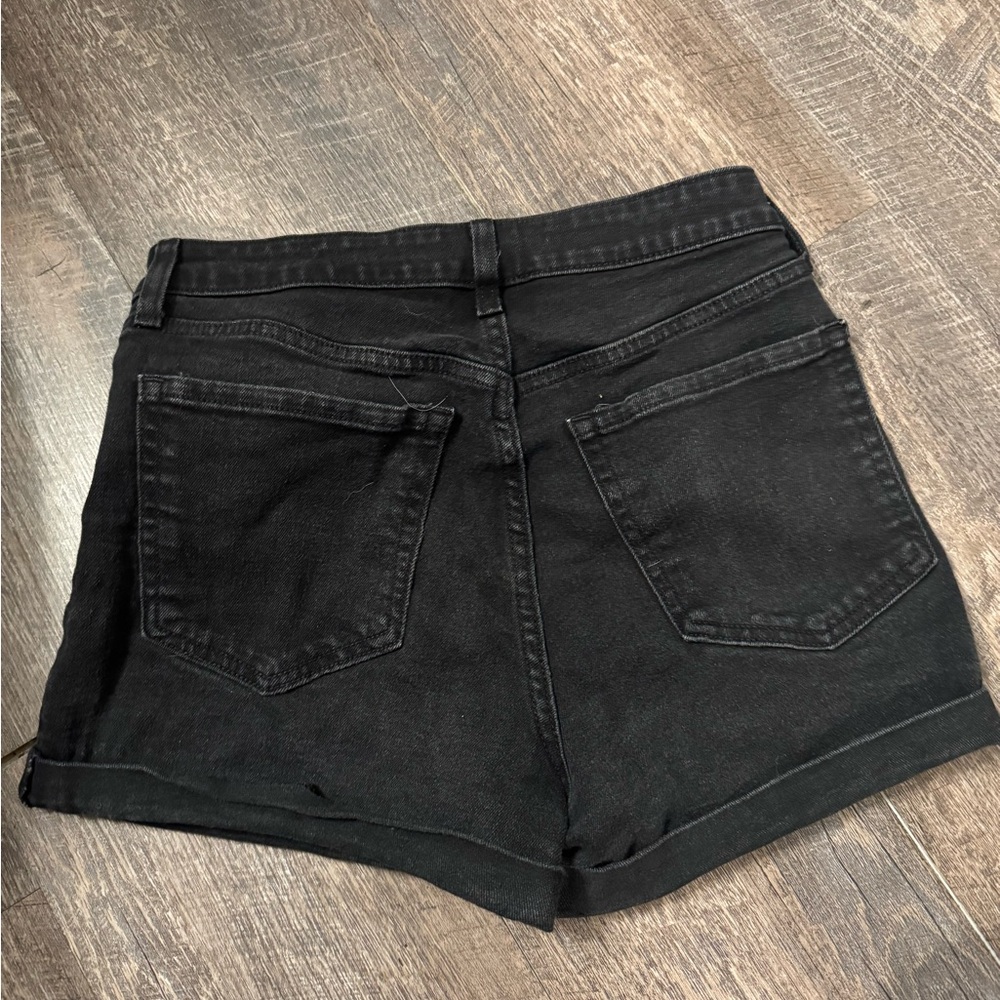 Old Navy Black Jean Shorts Distressed Cut-Off Style - Picture 2 of 2